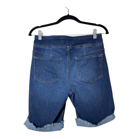 Free People We the Free Pull On Jean Shorts Bermuda 9.5" Small DIY Cut off Jort - Picture 2 of 5